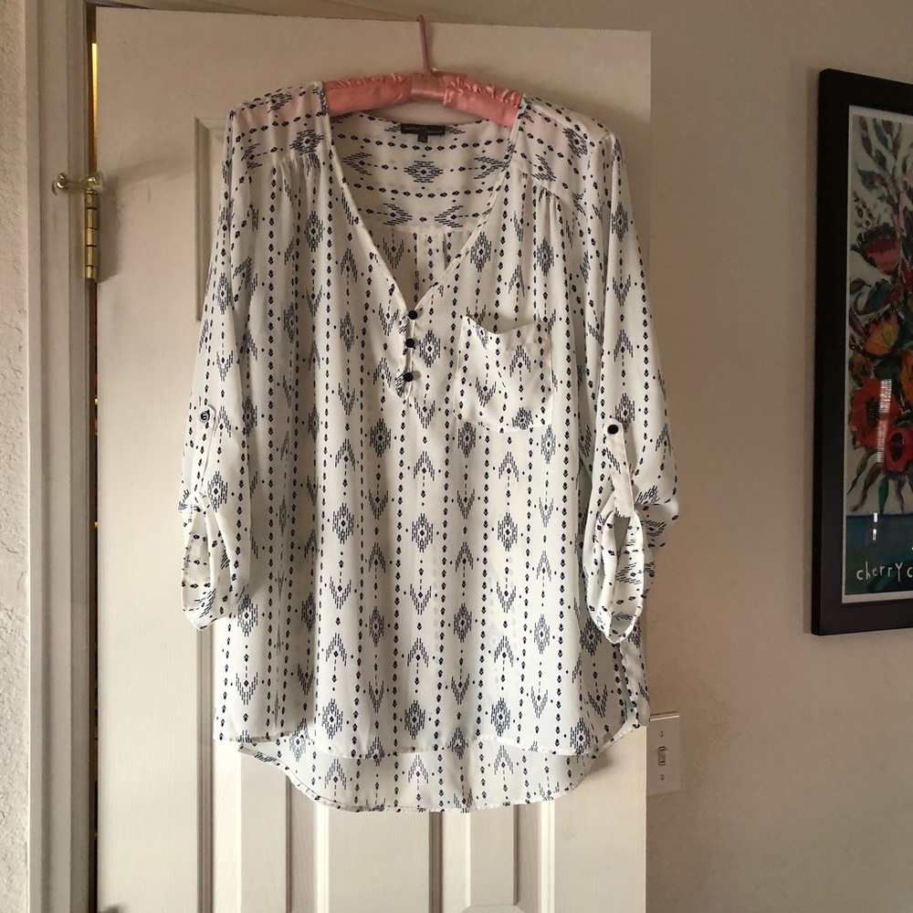 Santa Fe theme blouse - 3/4 length sleeve
